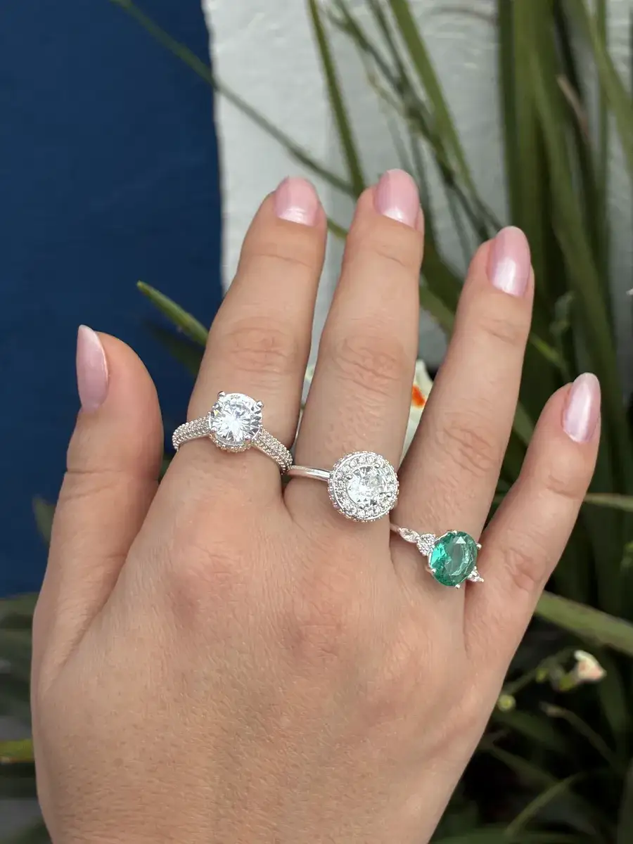 Anéis Cravejados de Zircônia — semijoia bruta cravejados da Santana Brutos, atacado para lojistas