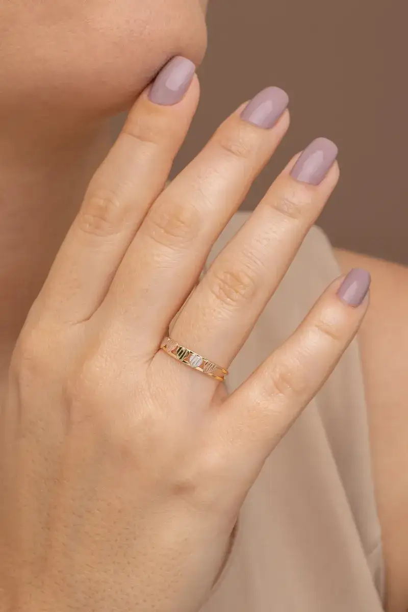 Anel Delicado Corações Diamantado — semijoia bruta diamantados da Santana Brutos, atacado para lojistas